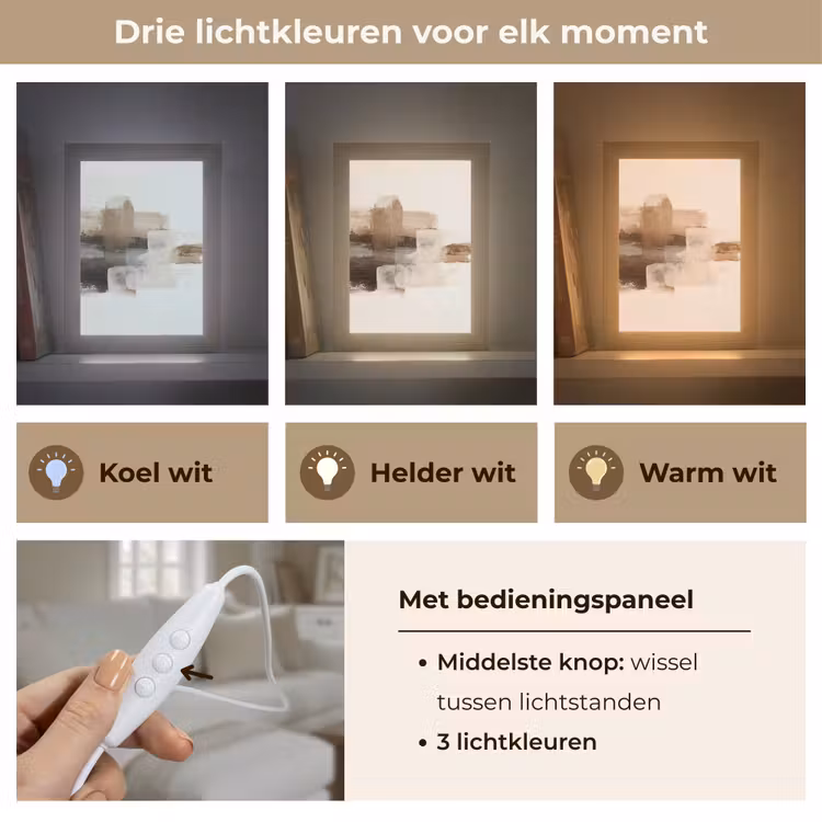 Penseelstreken - Abstract landschap - Rust Light Box met kabel (Tafellamp) klein -USP_lichtkleurNL