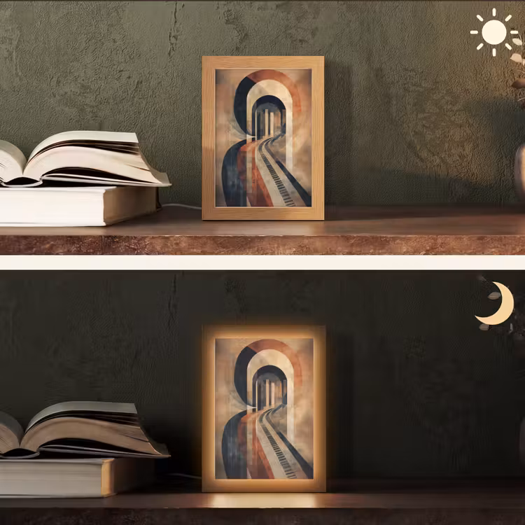 Piano - Toetsen - Abstract Light Box met kabel (Tafellamp) klein -sfeer3