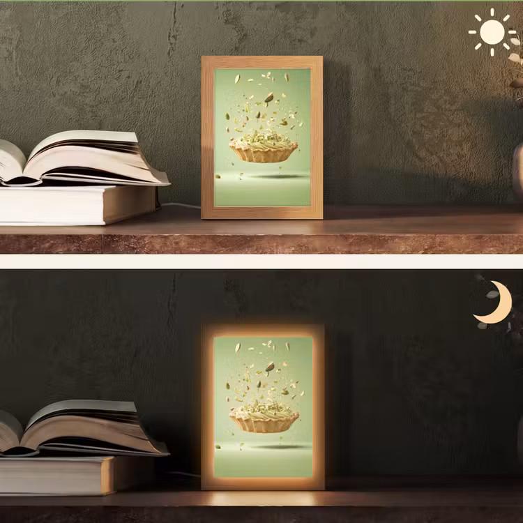 Pistache - Taart - Noten - Eten Light Box met kabel (Tafellamp) klein -sfeer3