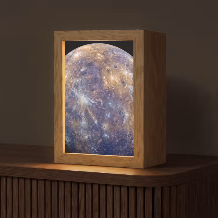 Tafellamp - Planeet - Kraters - Ruimte - Planeet - Kraters - Ruimte Light Box met kabel (Tafellamp) klein