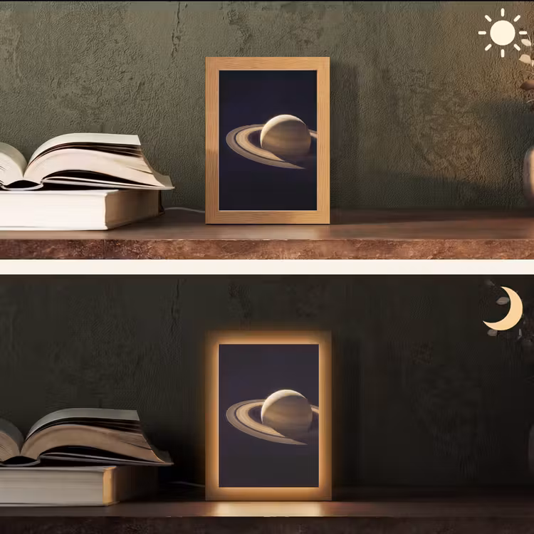 Tafellamp - Planeet - Ringen - Ruimte - Planeet - Ringen - Ruimte Light Box met kabel (Tafellamp) klein