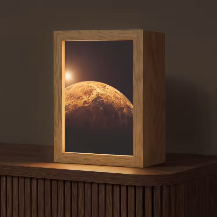 Tafellamp - Planeet - Ruimte - Oranje - Planeet - Ruimte - Oranje Light Box met kabel (Tafellamp) klein