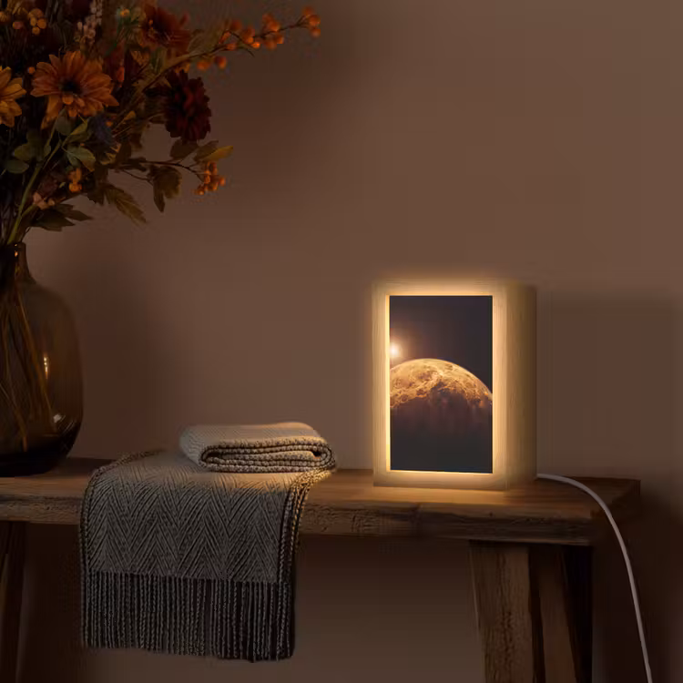 Tafellamp - Planeet - Ruimte - Oranje - Planeet - Ruimte - Oranje Light Box met kabel (Tafellamp) klein