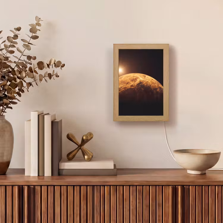 Tafellamp - Planeet - Ruimte - Oranje - Planeet - Ruimte - Oranje Light Box met kabel (Tafellamp) klein