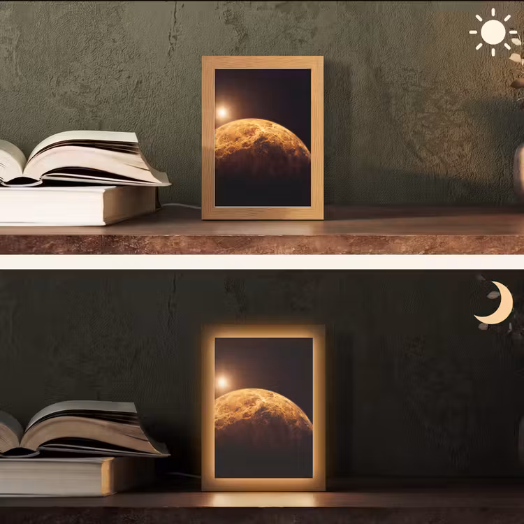 Tafellamp - Planeet - Ruimte - Oranje - Planeet - Ruimte - Oranje Light Box met kabel (Tafellamp) klein