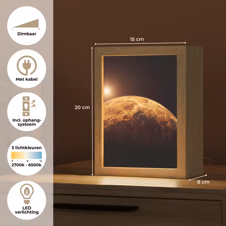 Tafellamp - Planeet - Ruimte - Oranje - Planeet - Ruimte - Oranje Light Box met kabel (Tafellamp) klein