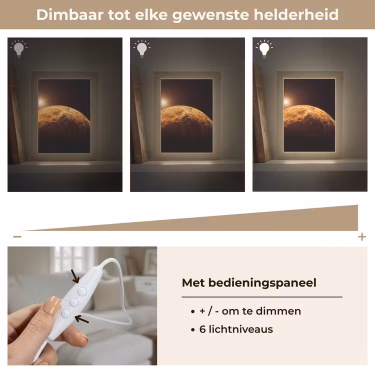 Tafellamp - Planeet - Ruimte - Oranje - Planeet - Ruimte - Oranje Light Box met kabel (Tafellamp) klein