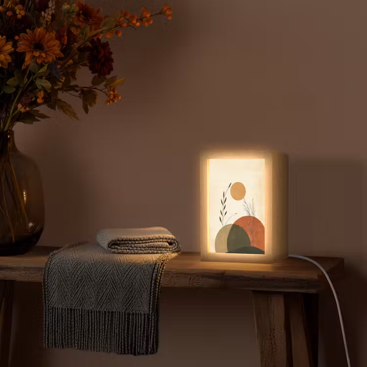 Planten - Abstract - Vormen Light Box met kabel (Tafellamp) klein -sfeer4