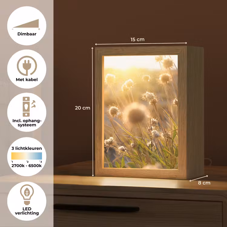 Planten - Natuur - Bloemen - Zon - Horizon Light Box met kabel (Tafellamp) klein -USP_NL