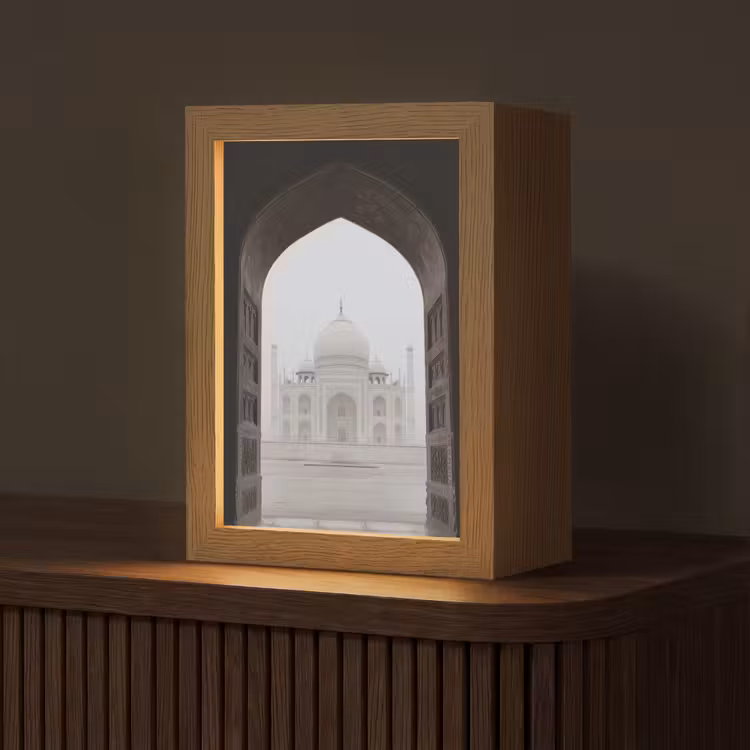 Poort - Symmetrische koepel - Minaretten - Moskee Light Box met kabel (Tafellamp) klein -z3d_website