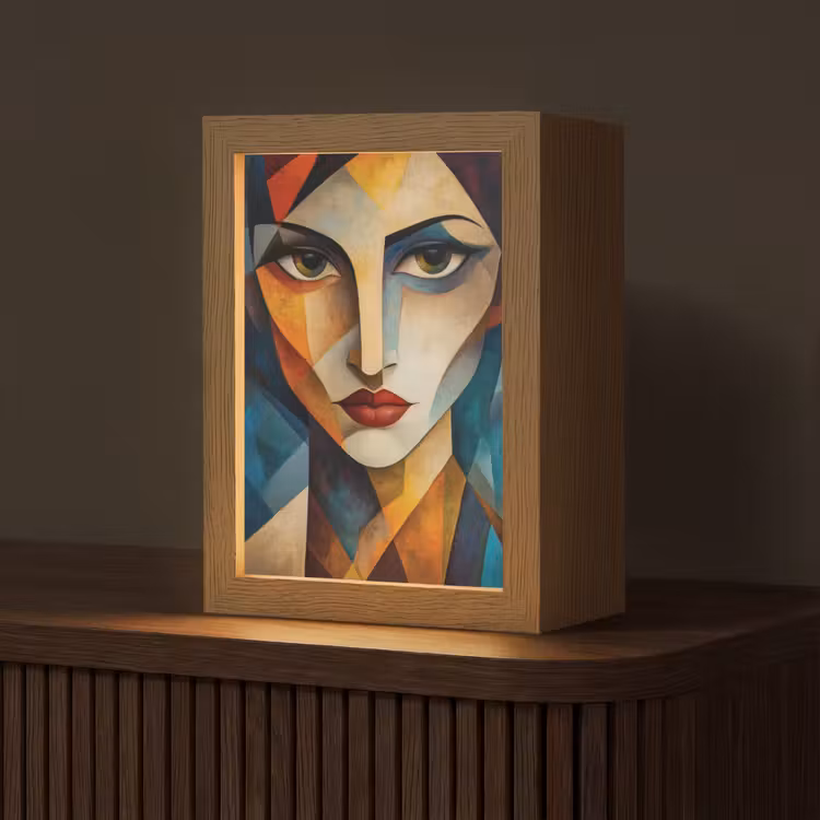 Portret - Abstract - Vormen Light Box met kabel (Tafellamp) klein -z3d_website