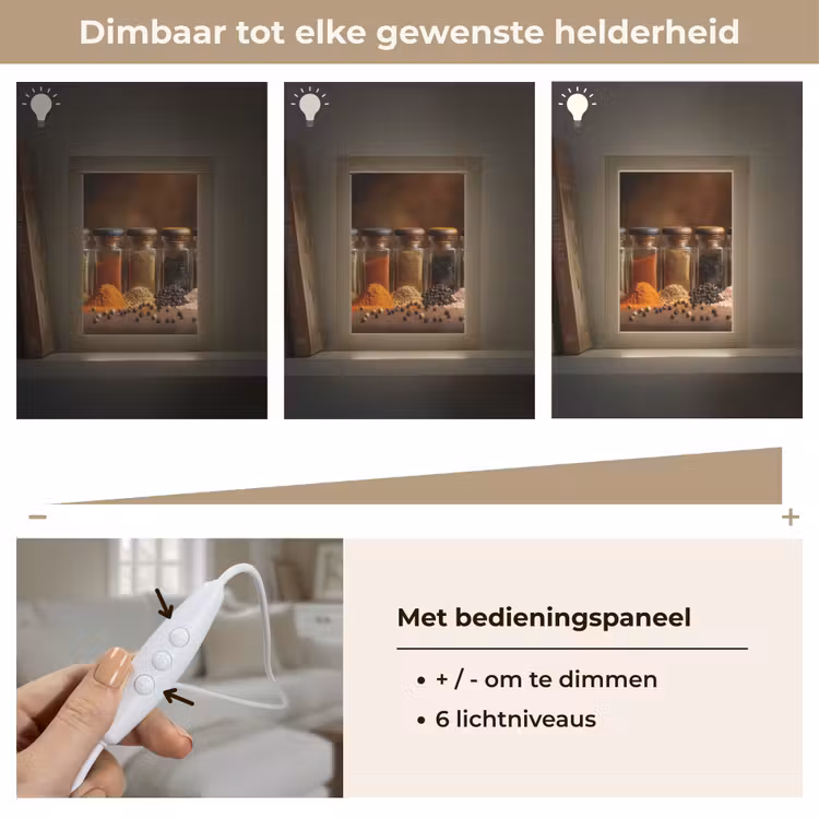 Potjes - Kruiden - Specerijen - Korrels Light Box met kabel (Tafellamp) klein -USP_dimbaarNL