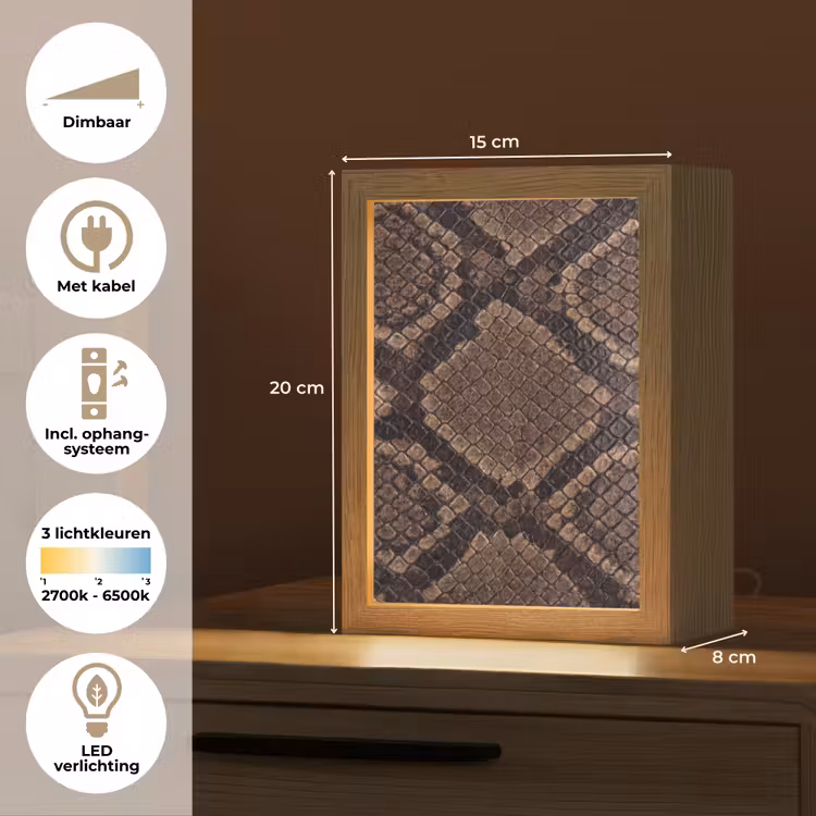 Python - Schubben - Brons Light Box met kabel (Tafellamp) klein -USP_NL