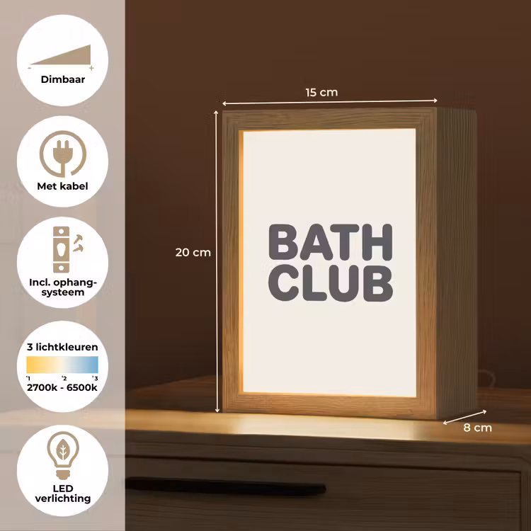 Quote - Grijs - Wit Light Box met kabel (Tafellamp) klein -USP_NL
