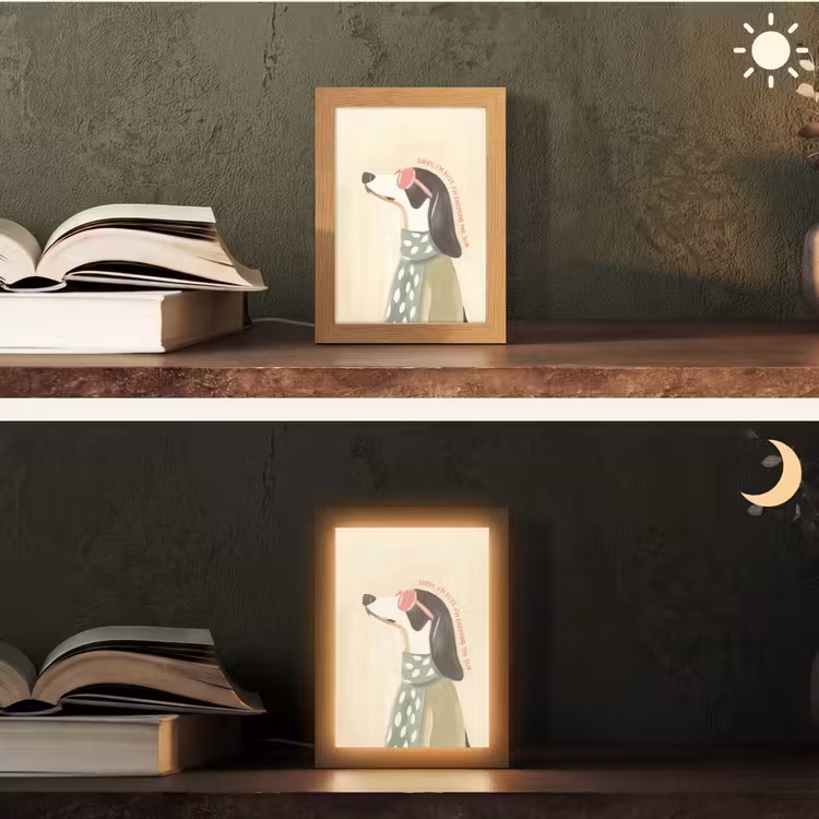 Quote - Hond - Zonnebril Light Box met kabel (Tafellamp) klein -sfeer3