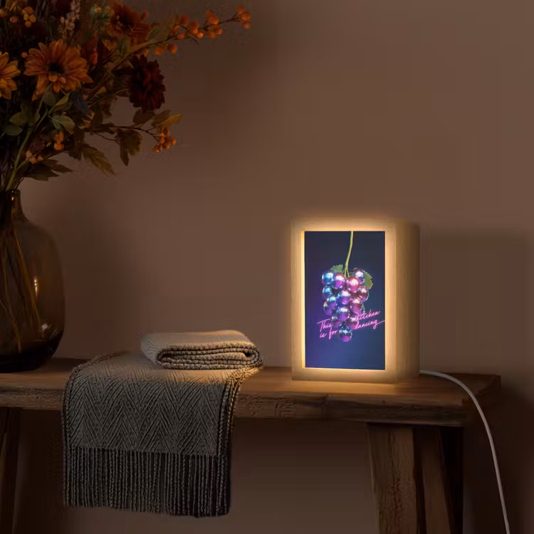 Quote - Neon - Disco - Druiven Light Box met kabel (Tafellamp) klein -sfeer4