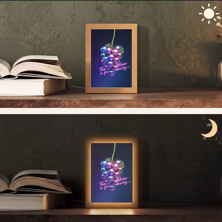 Quote - Neon - Disco - Druiven Light Box met kabel (Tafellamp) klein -sfeer3
