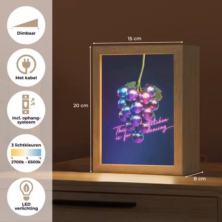 Quote - Neon - Disco - Druiven Light Box met kabel (Tafellamp) klein -USP_NL