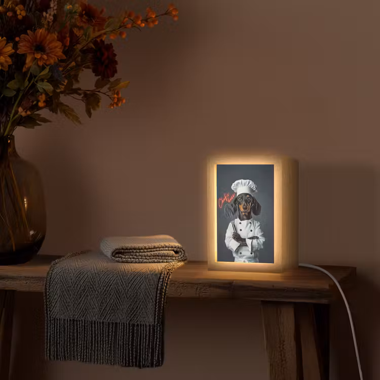 Quote - Neon - Hond - Kokskleding Light Box met kabel (Tafellamp) klein -sfeer4
