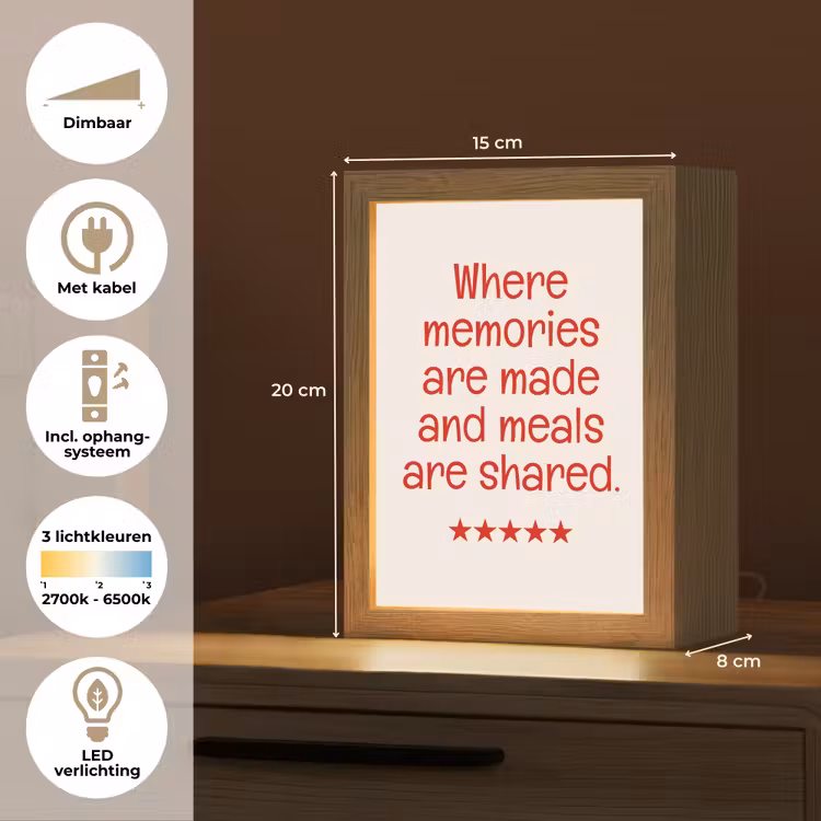 Quote - Sterren - Rood - Memories Light Box met kabel (Tafellamp) klein -USP_NL