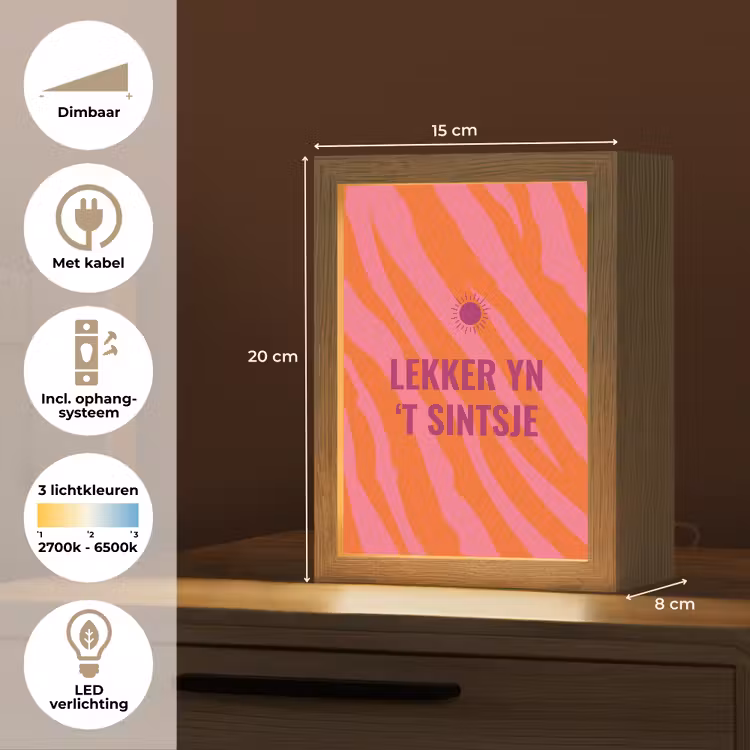 Quote - Zomer - Roze Light Box met kabel (Tafellamp) klein -USP_NL