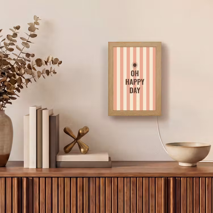 Quote - Zomer - Strepen Light Box met kabel (Tafellamp) klein -sfeer2
