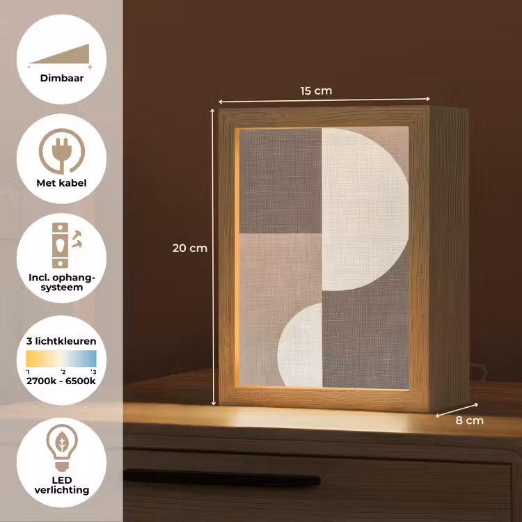 Raster - Halve cirkels - Contrast Light Box met kabel (Tafellamp) klein -USP_NL