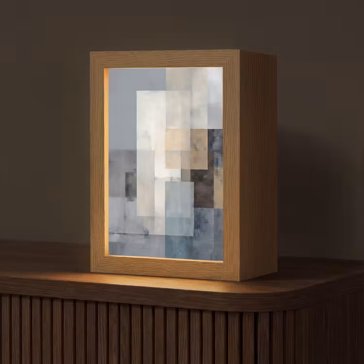 Rechthoeken - Abstract - Blauw Light Box met kabel (Tafellamp) klein -z3d_website