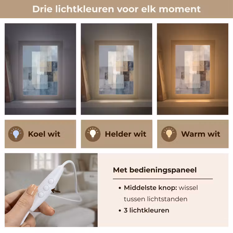 Rechthoeken - Abstract - Blauw Light Box met kabel (Tafellamp) klein -USP_lichtkleurNL