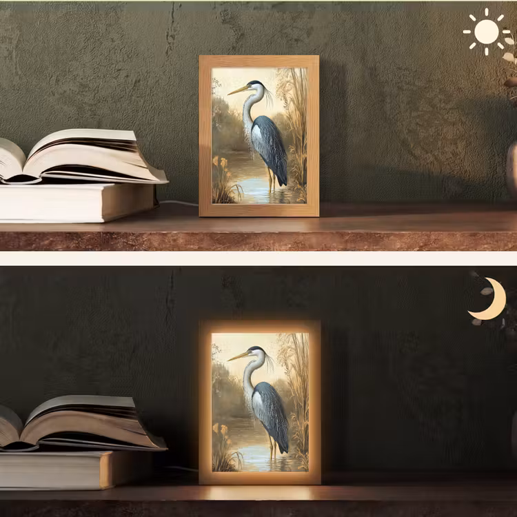 Reiger - Water - Planten Light Box met kabel (Tafellamp) klein -sfeer3