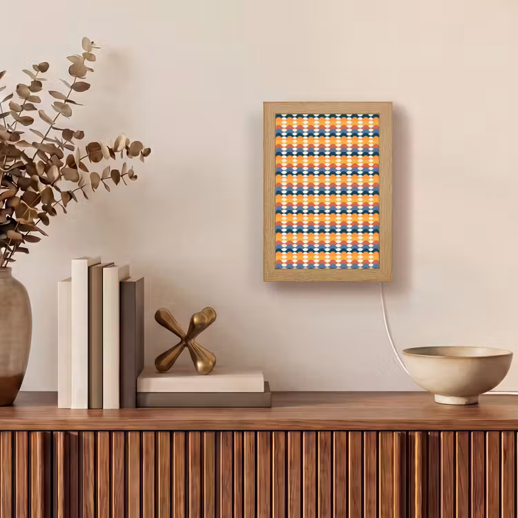 Retro - Disco - Golven Light Box met kabel (Tafellamp) klein 925 -sfeer2