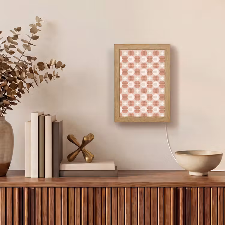 Retro - Klassiek - Roze Light Box met kabel (Tafellamp) klein 925 -sfeer2