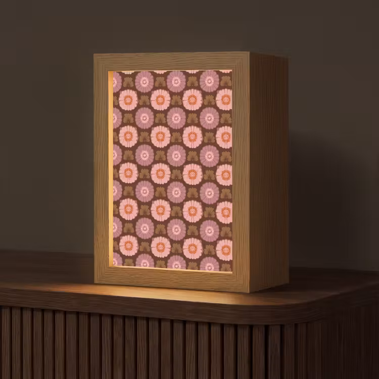 Retro - Madelief - Roze Light Box met kabel (Tafellamp) klein 925 -z3d_website
