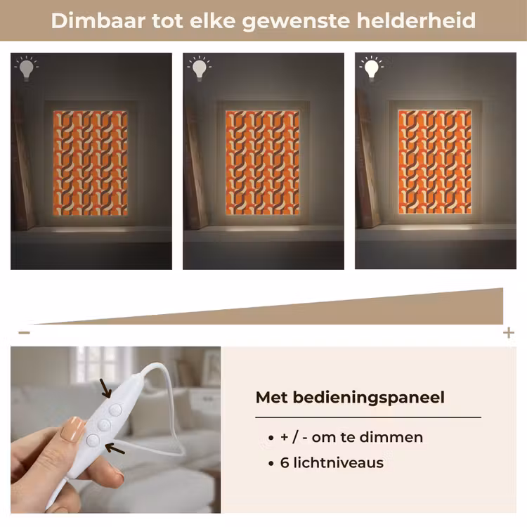 Retro - Modern - Kleurrijk Light Box met kabel (Tafellamp) klein 925 -USP_dimbaarNL