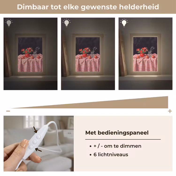 Tafellamp - Rode bloemen - Vaas - Rode bloemen - Vaas Light Box met kabel (Tafellamp) klein