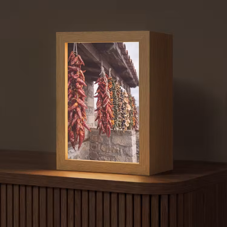 Tafellamp - Rode pepers - Eten - Rode pepers - Eten Light Box met kabel (Tafellamp) klein