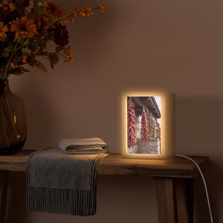 Tafellamp - Rode pepers - Eten - Rode pepers - Eten Light Box met kabel (Tafellamp) klein