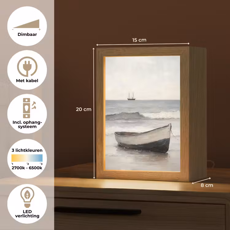 Roeiboot - Zee - Horizon Light Box met kabel (Tafellamp) klein -USP_NL