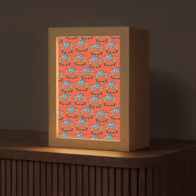 Rood - Disco - Patroon Light Box met kabel (Tafellamp) klein 925 -z3d_website