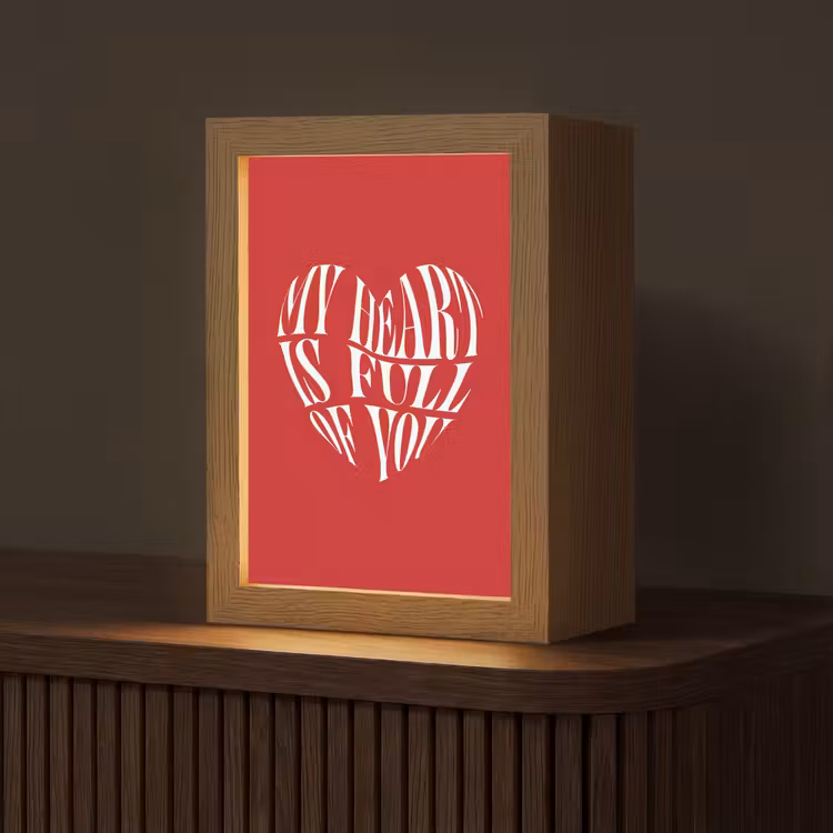 Rood - Hart- Tekst - Valentijn Light Box met kabel (Tafellamp) klein -z3d_website