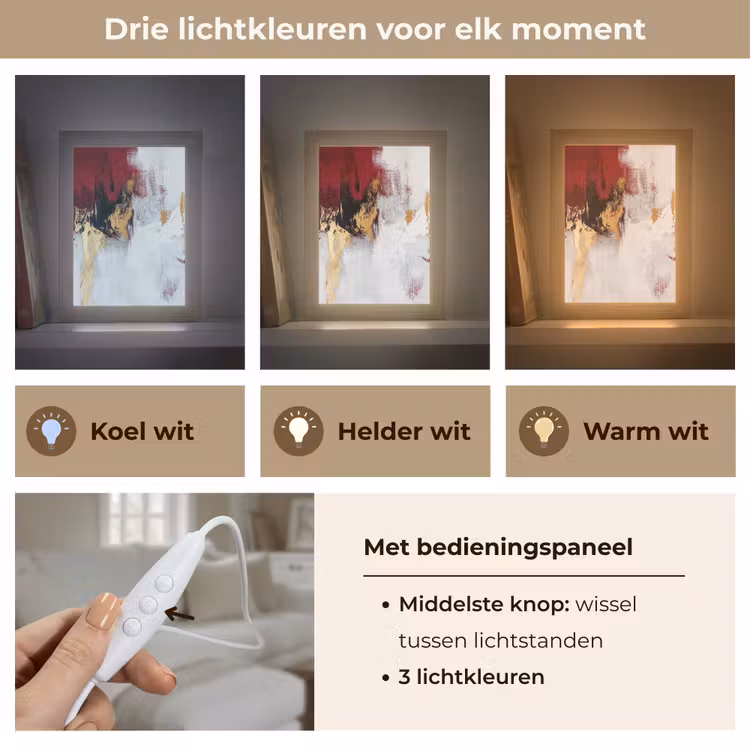 Rood - Marmer - Abstract - Goud - Modern Light Box met kabel (Tafellamp) klein -USP_lichtkleurNL