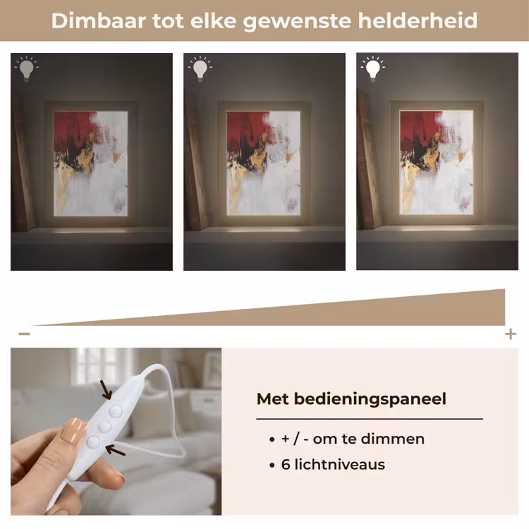 Rood - Marmer - Abstract - Goud - Modern Light Box met kabel (Tafellamp) klein -USP_dimbaarNL