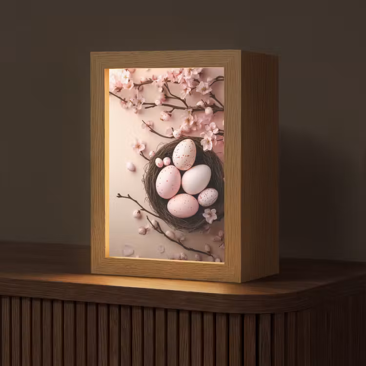 Roze - Bloesems - Eieren Light Box met kabel (Tafellamp) klein -z3d_website