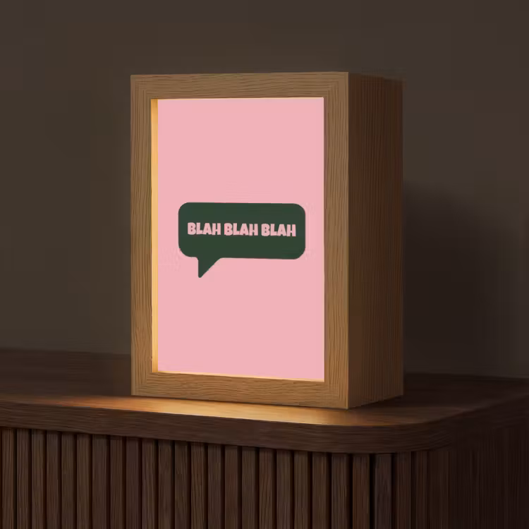 Roze - Tekstwolk - Groen - BLAH BLAH BLAH Light Box met kabel (Tafellamp) klein -z3d_website
