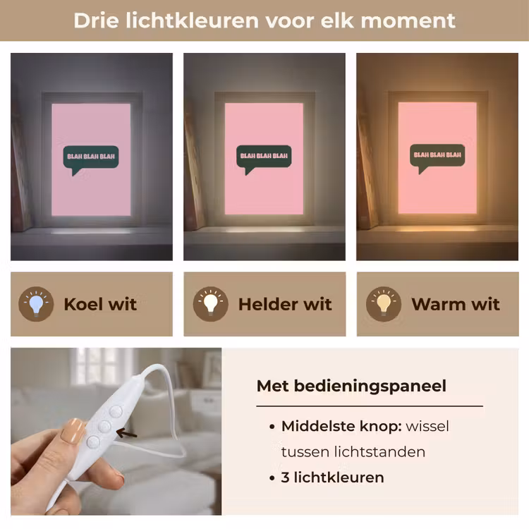Roze - Tekstwolk - Groen - BLAH BLAH BLAH Light Box met kabel (Tafellamp) klein -USP_lichtkleurNL
