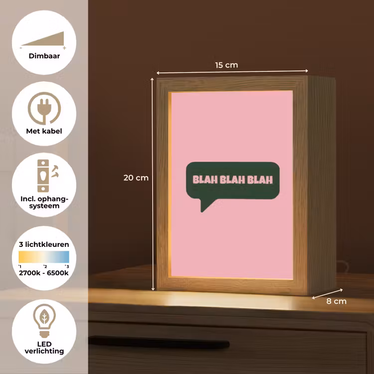 Roze - Tekstwolk - Groen - BLAH BLAH BLAH Light Box met kabel (Tafellamp) klein -USP_NL