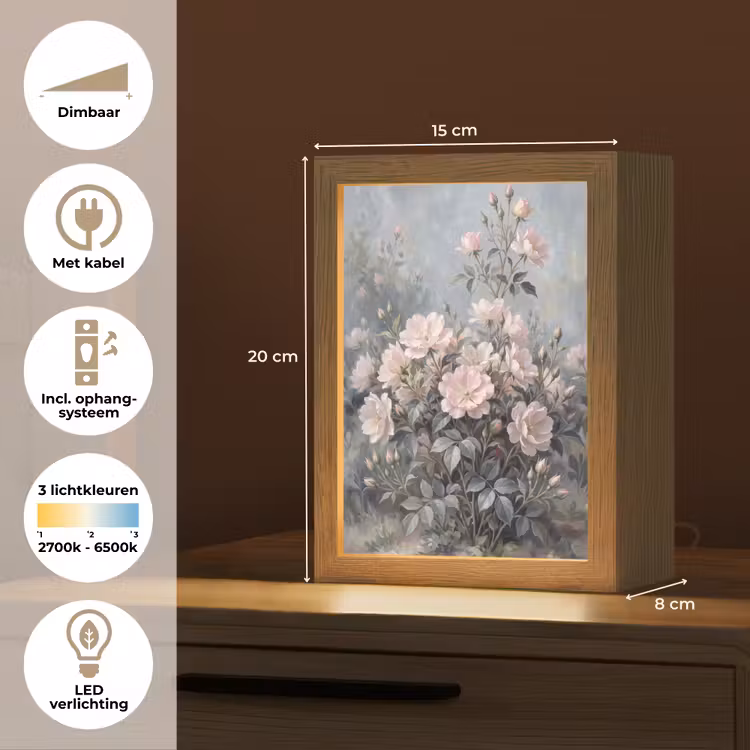 Rozen - Illustratie - Roze Light Box met kabel (Tafellamp) klein -USP_NL