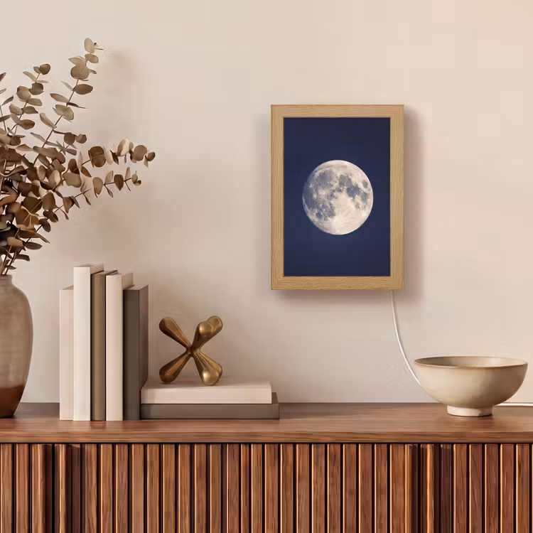 Ruimte - Maan - Kosmos Light Box met kabel (Tafellamp) klein -sfeer2