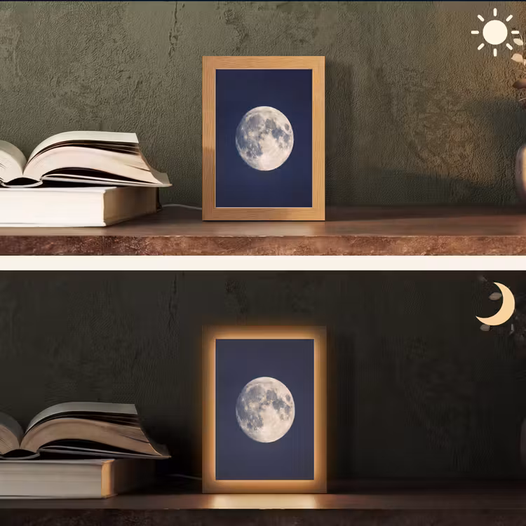 Ruimte - Maan - Kosmos Light Box met kabel (Tafellamp) klein -sfeer3