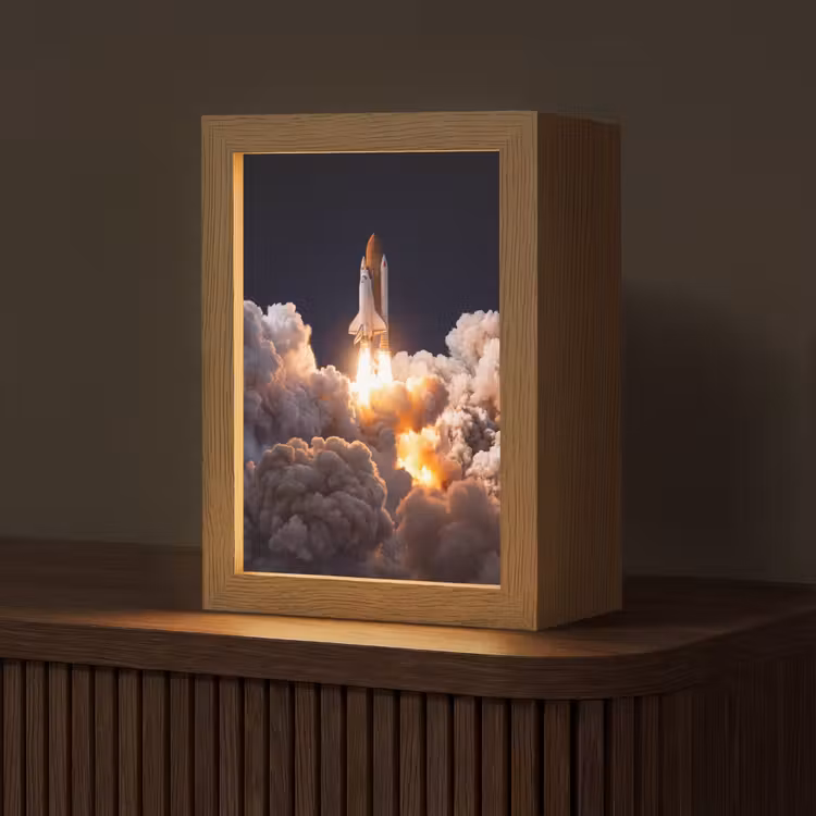 Tafellamp - Ruimtevaartuig - Lancering - Sterren - Ruimtevaartuig - Lancering - Sterren Light Box met kabel (Tafellamp) klein